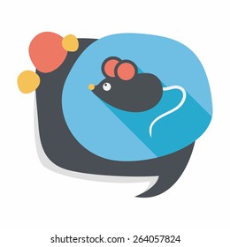 Pet mouse flat icon with long shadow,eps10