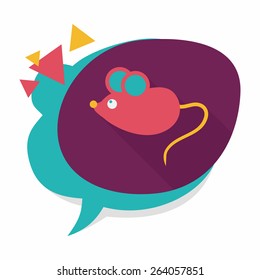 Pet mouse flat icon with long shadow,eps10