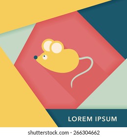 Pet mouse flat icon with long shadow,eps10