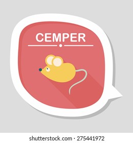 Pet mouse flat icon with long shadow,eps10