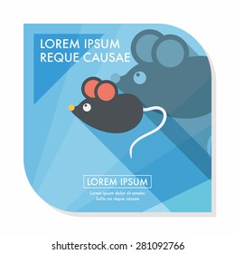 Pet mouse flat icon with long shadow,eps10