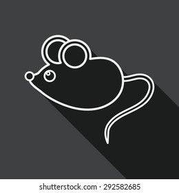 Pet mouse flat icon with long shadow,eps10