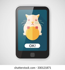 Pet mouse flat icon with long shadow,eps10