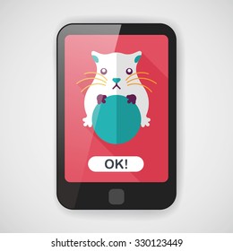 Pet mouse flat icon with long shadow,eps10
