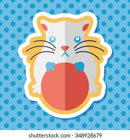 Pet mouse flat icon with long shadow,eps10