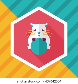 Pet mouse flat icon with long shadow,eps10