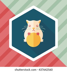 Pet mouse flat icon with long shadow,eps10