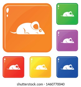 Pet mouse icons set collection vector 6 color isolated on white background