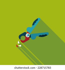Pet nail clippers flat icon with long shadow, eps10