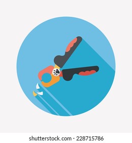 Pet nail clippers flat icon with long shadow, eps10