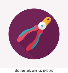 Pet nail clippers flat icon with long shadow, eps10
