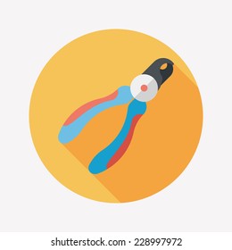 Pet nail clippers flat icon with long shadow, eps10