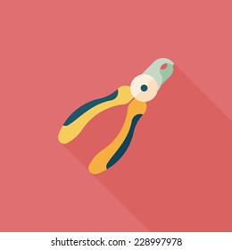 Pet nail clippers flat icon with long shadow, eps10