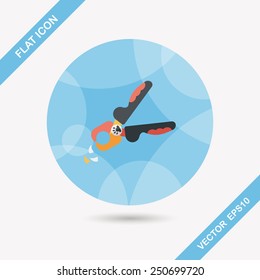 Pet nail clippers flat icon with long shadow, eps10