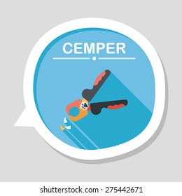 Pet nail clippers flat icon with long shadow, eps10