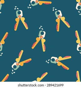 Pet nail clippers flat icon, eps10 seamless pattern background