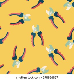 Pet nail clippers flat icon, eps10 seamless pattern background