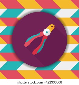 Pet nail clippers flat icon with long shadow, eps10