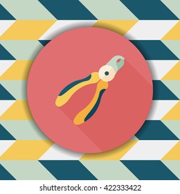 Pet nail clippers flat icon with long shadow, eps10