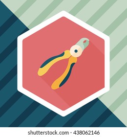Pet nail clippers flat icon with long shadow, eps10