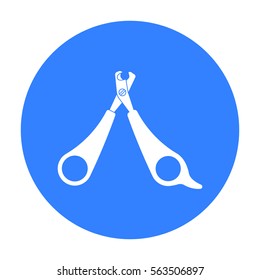 Pet nail clippers icon in black style isolated on white background. Veterinary clinic symbol stock vector illustration.