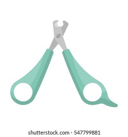 Pet nail clippers icon in cartoon style isolated on white background. Veterinary clinic symbol stock vector illustration.