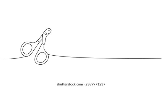 Pet nail clippers one line continuous drawing. Animals accessories, pet toy supplies continuous one line illustration.