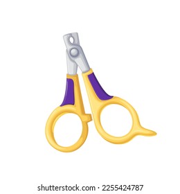 Pet nail clippers vector illustration. Cartoon isolated grooming veterinarian tool to cut and clip long claws on paws of cats and dogs, vet clippers to care domestic animals in clinic or home