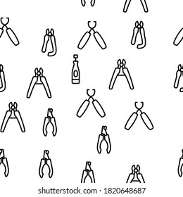 Nagelklappen für Haustiere, Vektorgrafik für nahtlose Muster-Thin-Line-Illustration