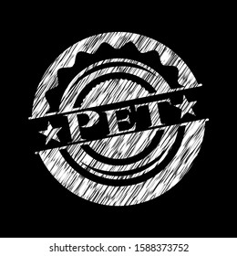 Pet on blackboard. Vector Illustration. Detailed.