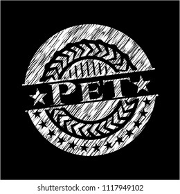 Pet on chalkboard