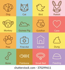 pet outline design, vector infographic elements