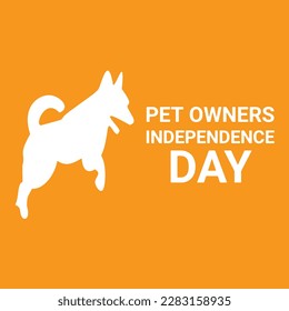 Pet Owners Independence Day. Vector illustration on orange background.