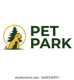 pet park flat minimalist logo design