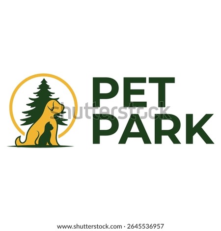 pet park flat minimalist logo design