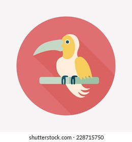 Pet parrot flat icon with long shadow, eps10