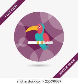 Pet parrot flat icon with long shadow, eps10
