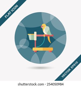 Pet parrot flat icon with long shadow, eps10