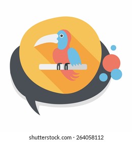 Pet parrot flat icon with long shadow, eps10
