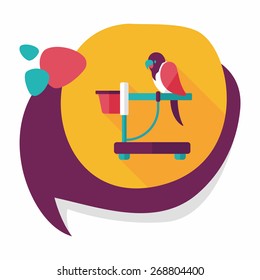 Pet parrot flat icon with long shadow, eps10