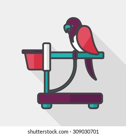 Pet parrot flat icon with long shadow, eps10