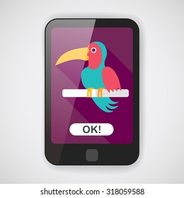 Pet parrot flat icon with long shadow, eps10
