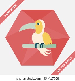 Pet parrot flat icon with long shadow, eps10