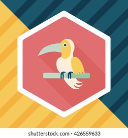 Pet parrot flat icon with long shadow, eps10