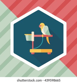 Pet parrot flat icon with long shadow, eps10