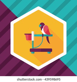 Pet parrot flat icon with long shadow, eps10