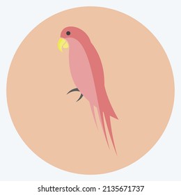 Pet Parrot Icon in trendy flat style isolated on soft blue background