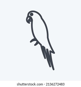 Pet Parrot Icon in trendy line style isolated on soft blue background