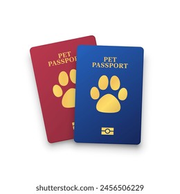 Pet Passport  for Cat and Dog. Vector illustration of Passports. Vector illustration