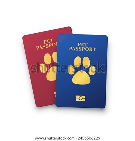 Pet Passport  for Cat and Dog. Vector illustration of Passports. Vector illustration